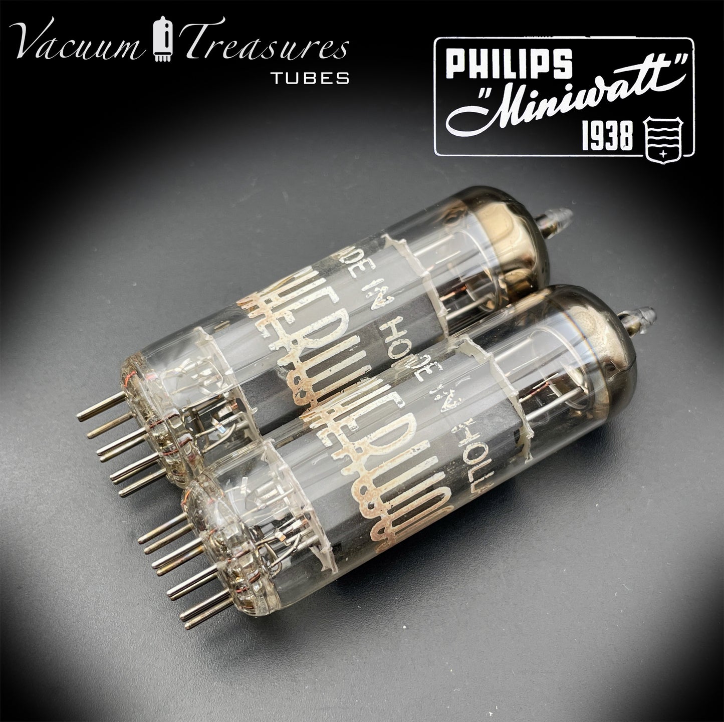 7189 SHERWOOD by Philips – Heerlen 1963 – Gray Plates – rx4 – Matched Pair – Tested 100%