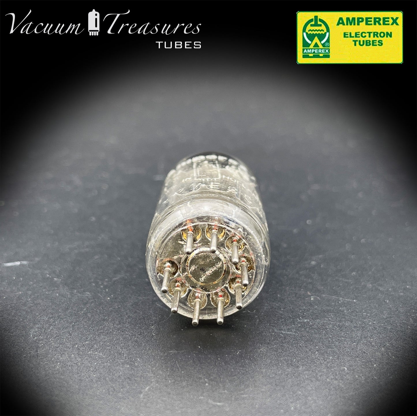 12AX7 ( ECC83 ) NOS AMPEREX Bugle Boy Short Plates Halo Getter Tested Tube MADE IN HOLLAND