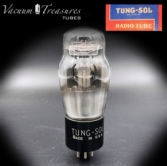 5Y3G 5Z2P TUNG-SOL NOS Hanging Filaments Black Ribbed Plates Foil Getter Tube Rectifier Made in USA '50s