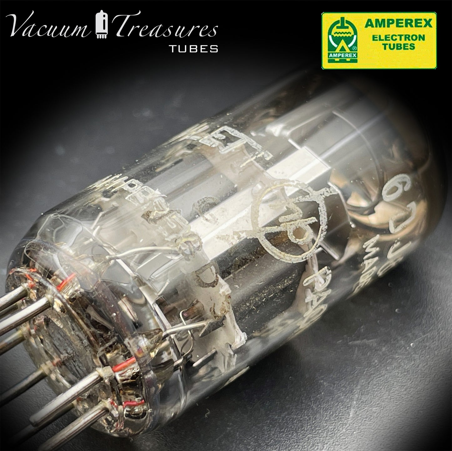 ECC88 6DJ8 HP by AMPEREX Heerlen Factory Tested Tube Made In Holland '68