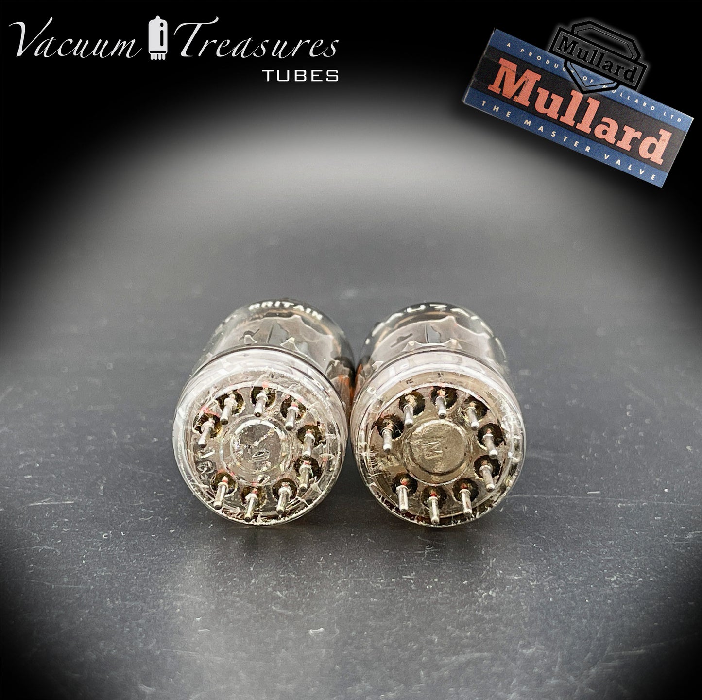 12AU7 ( ECC82 ) NOS MULLARD Blackburn Short Plates Matched Pair Tubes Made in GT. BRITAIN