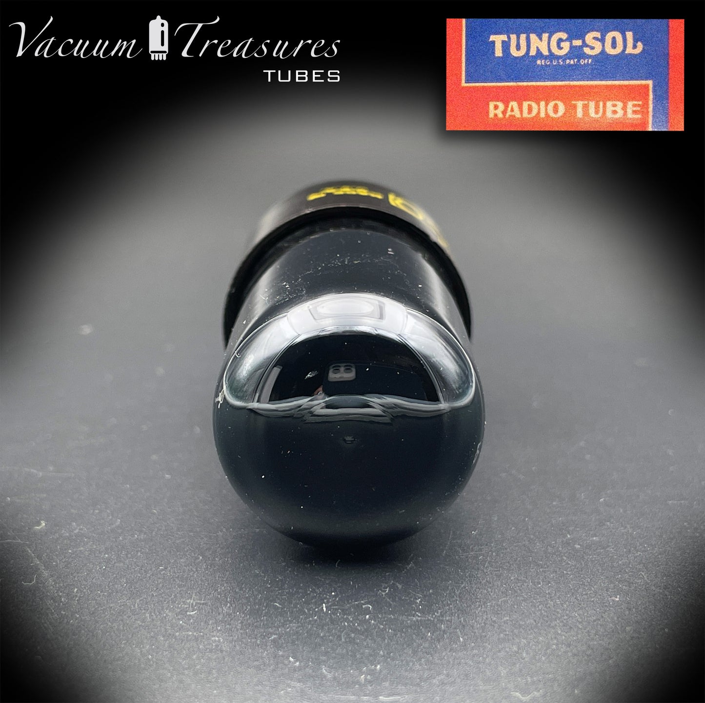 Verre noir 6V6 GT TUNG-SOL [] Tube testé Getter FABRIQUÉ AUX ÉTATS-UNIS '51