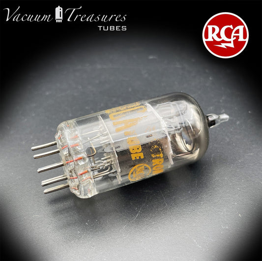 7025 / 12AX7 RCA Short Gray Plates Halo Getter Tested Tube Made in USA '60s