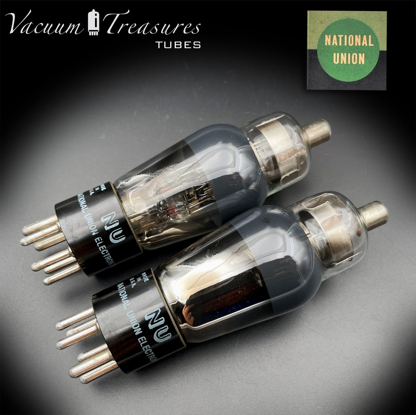 6C6 ( CK108 ) NU National Union NOS NIB Grafite Glass Matched Pair Tubes Made in USA