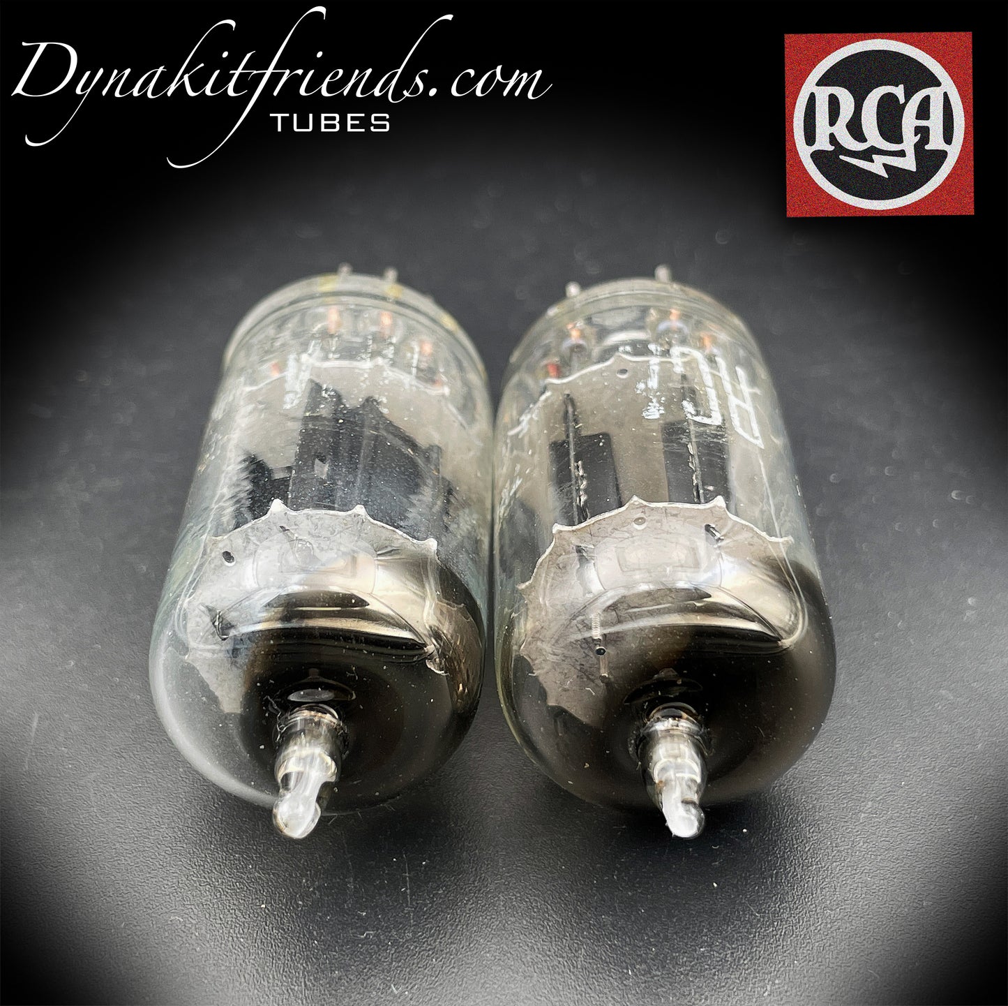 12AX7 (ECC83) RCA NOS longues plaques noires [] tubes assortis à getter inclinés fabriqués aux États-Unis dans les années 50