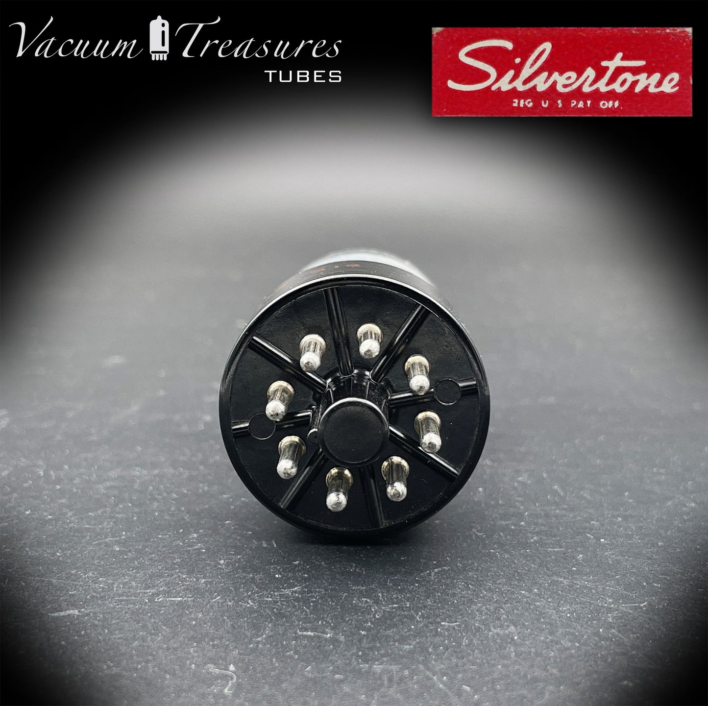 6SN7GTB NOS NIB Silvertone by SYLVANIA CHROME TOP Tested Tube Black Plates USA