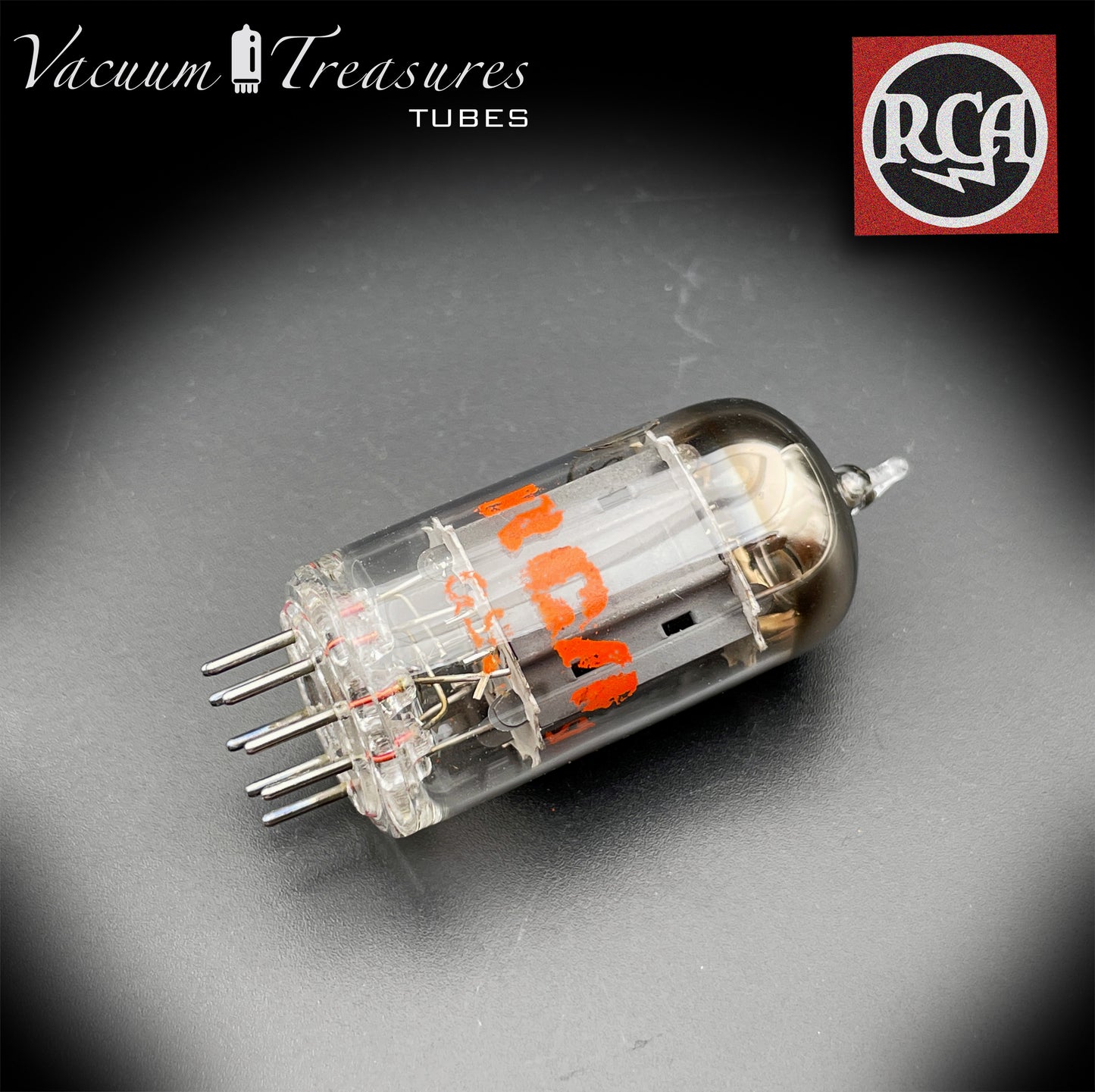 12AU7 A ( ECC82 ) RCA NOS Long Gray Plates Halo Getter Tested Tube Made in USA