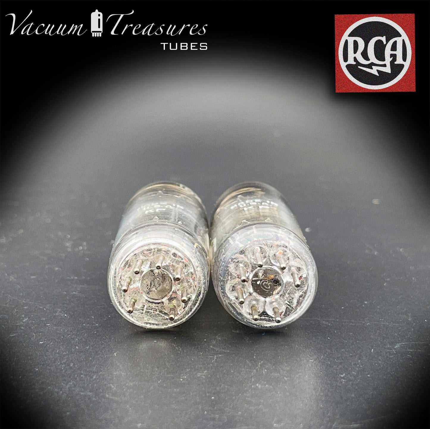 6X4 ( EZ90 ) NOS NIB RCA Black Plates Foil Getter Matched Pair Tubes Rectifiers Made in USA '50s