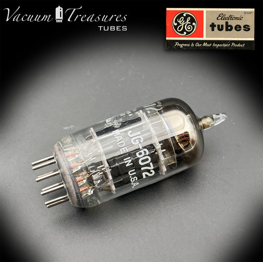 6072 / 12AY7 NOS GE JG Black Plates Triple Mica Halo Getter USA ’60s - AMPLITREX Tested