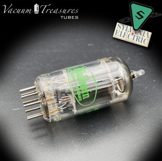 12AX7 / ECC83 NOS Baldwin by SYLVANIA Long Gray Plates Halo Getter Tested Tube Made in USA '61
