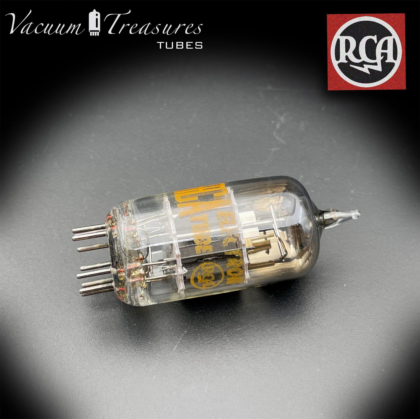 12AY7 RCA NOS NIB Gray Plates Square Getter Tested Tube MADE IN USA