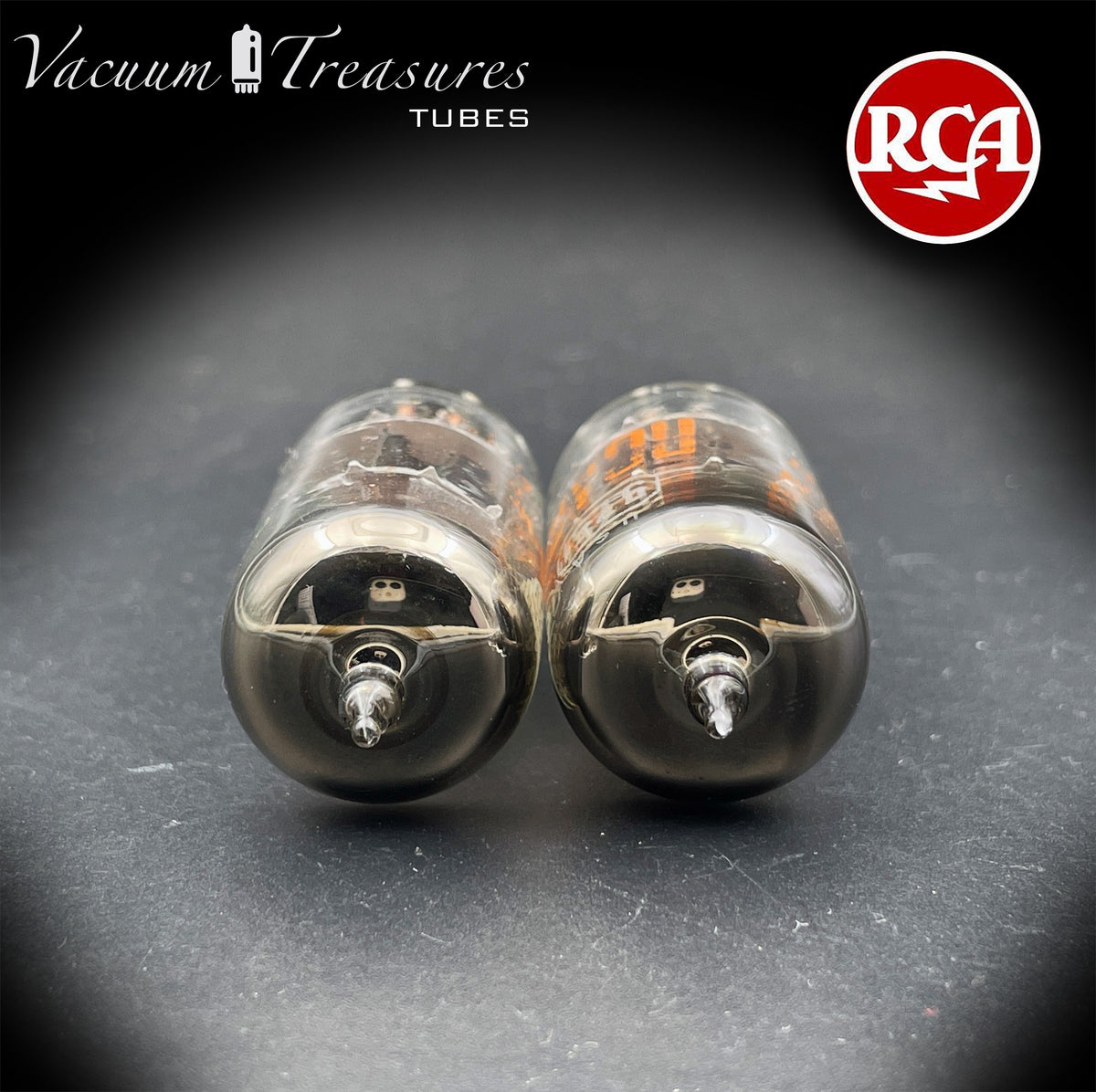 5751 RCA NOS Black Plates Halo Getter Matched Pair Tubes Made in USA