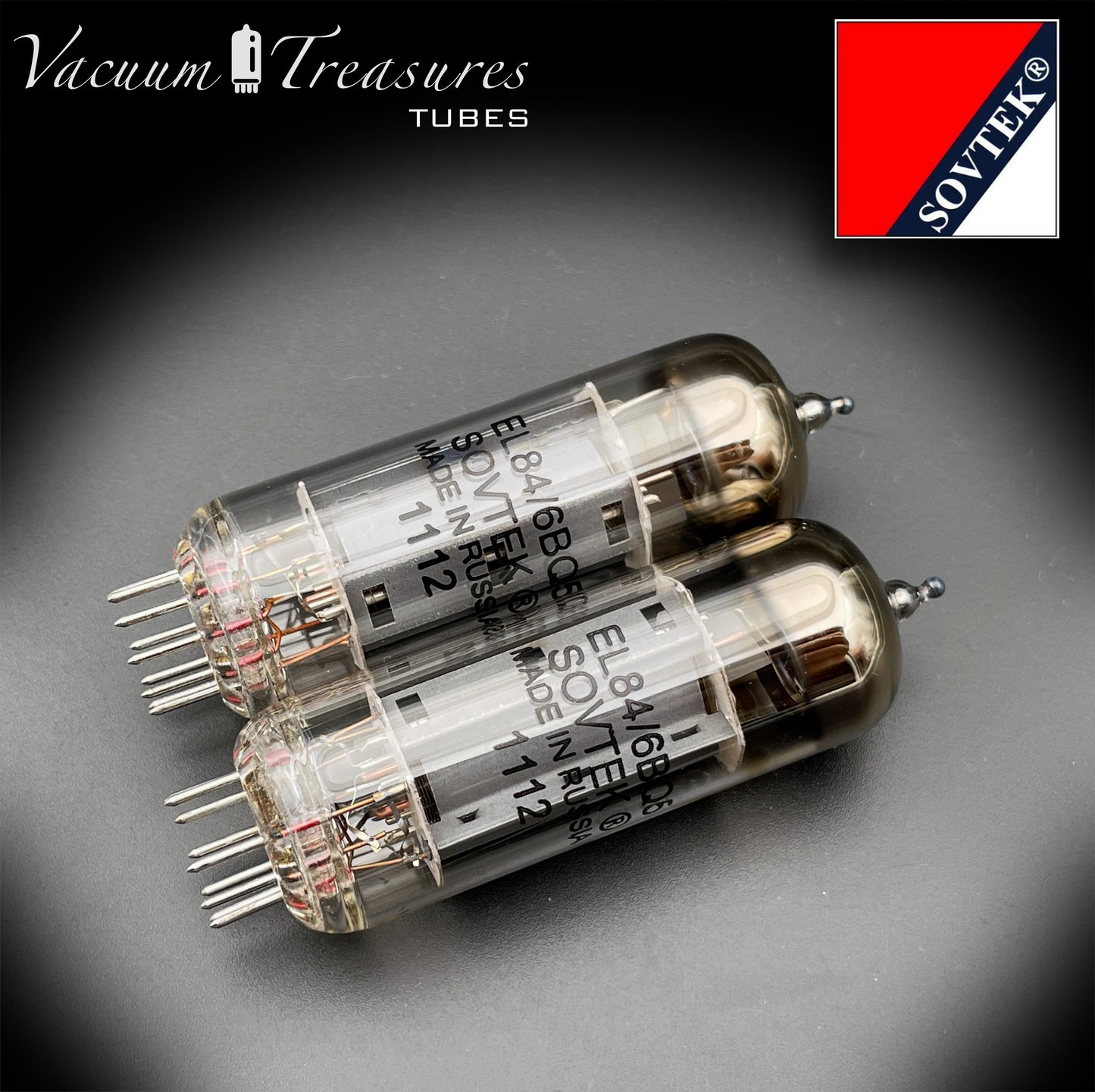 6BQ5 (EL84) SOVTEK O Getter Matched Pair Vacuum Tubes MADE IN RUSSIA