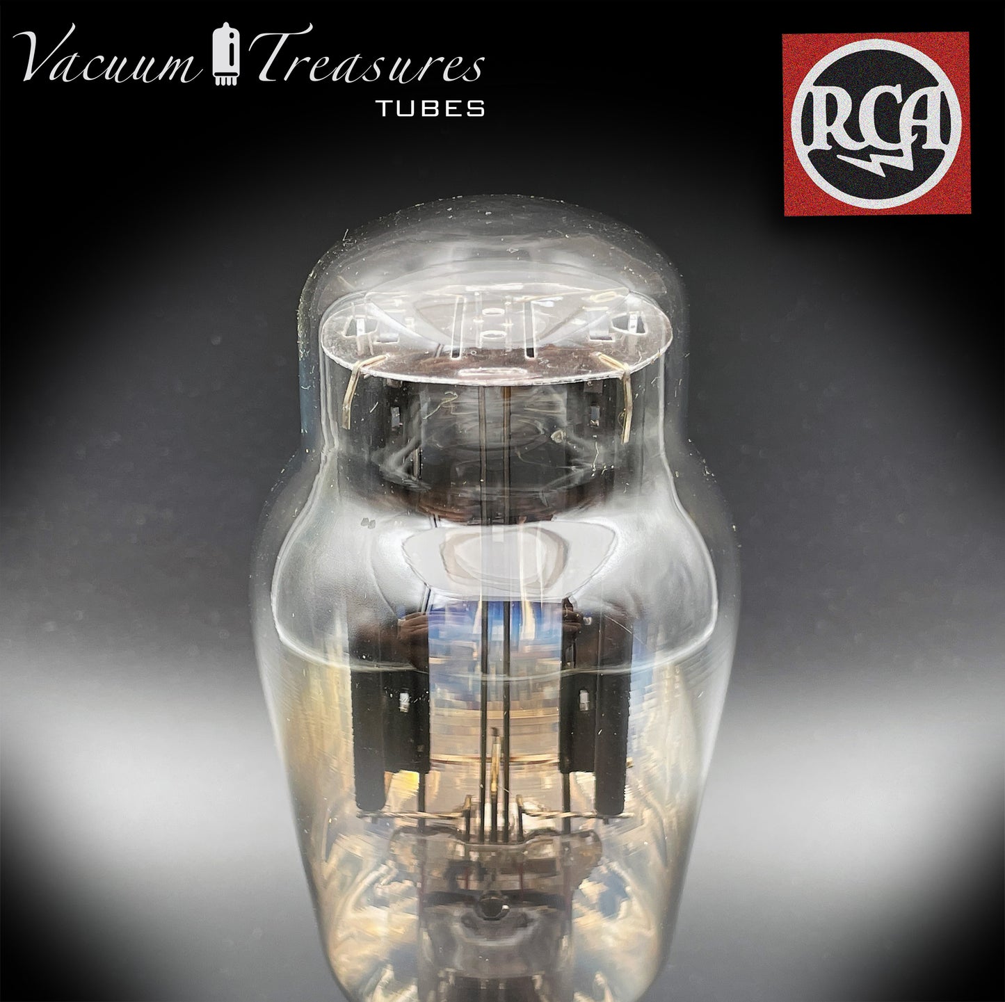 JAN CRC 5U4 G ( U52 ) RCA Black Plates Foil Getter Hanging Filaments Tube Rectifier Made in USA