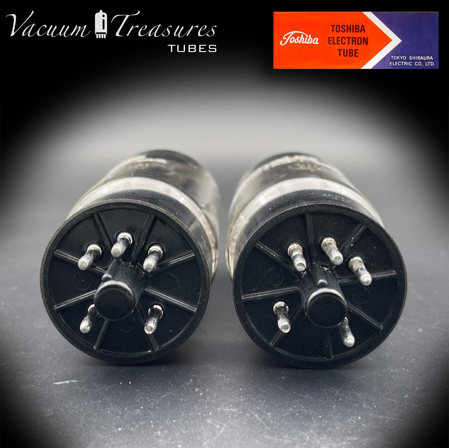 5U4GB 5AS4A NOS NIB TOSHIBA/International Black Plates Matched Pair Tubes Top Side Dual Disc Getter Rectifiers Made in JAPAN