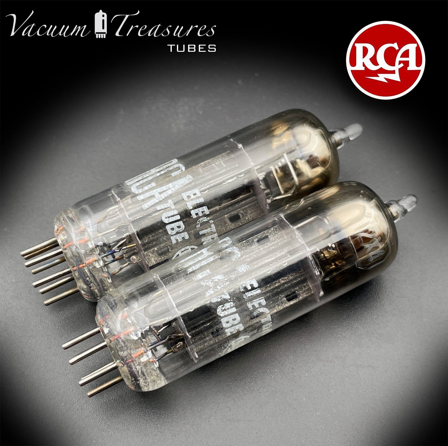 12X4 RCA NOS NIB Matched Pair Black Plates Foil Getter Tubes Rectifiers Made in USA '58