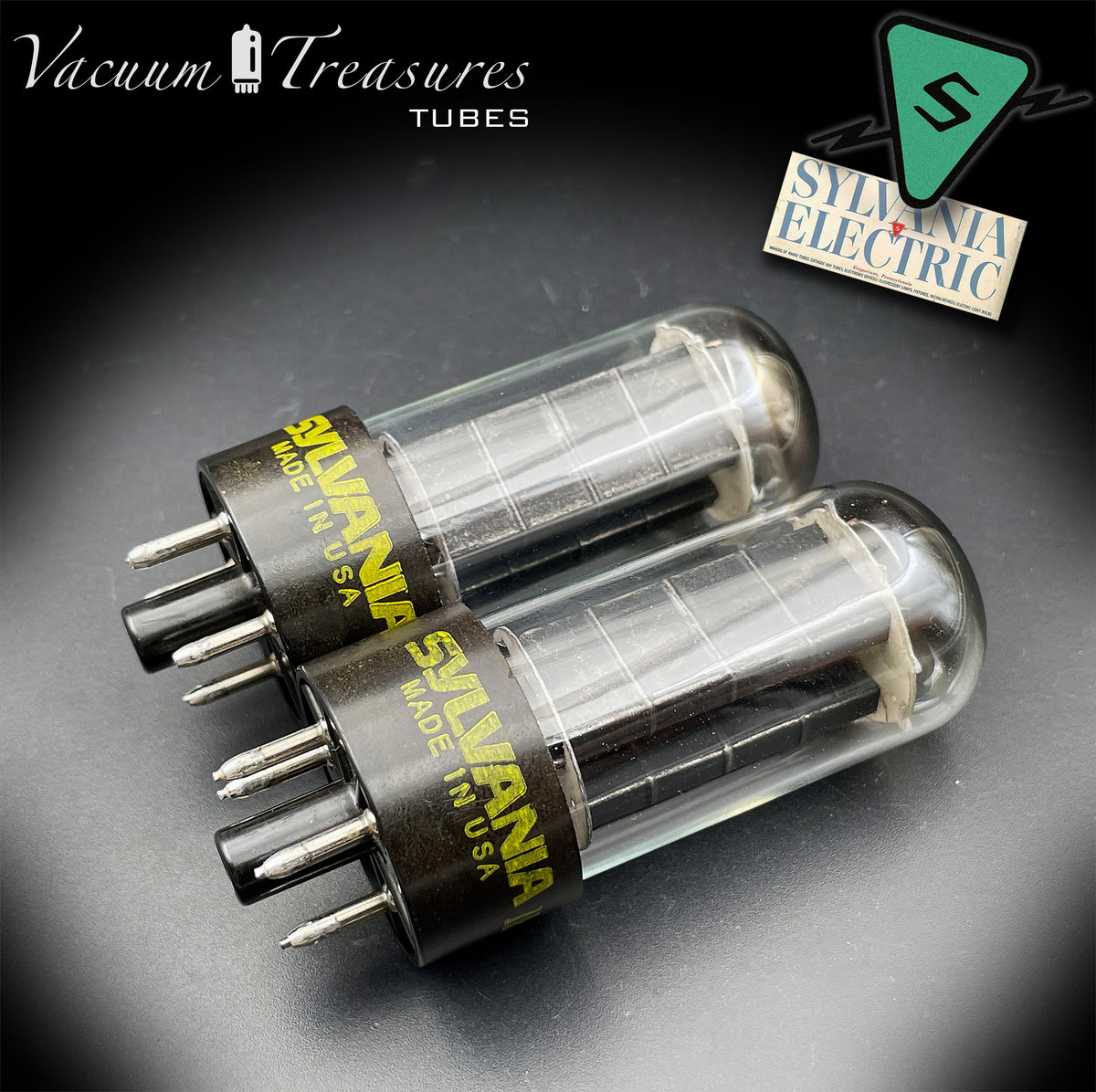 5Y3GT / 5Z2P SYLVANIA Black Plate Rectifier Tubes, Matched Pair, Made in the USA