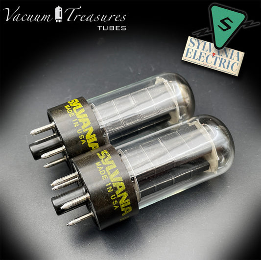 5Y3GT / 5Z2P SYLVANIA Black Plates Rectifiers Matched Pair Tubes Made in USA