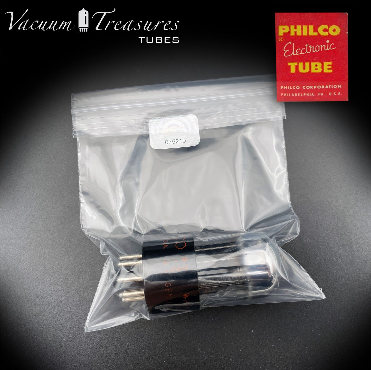 6SN7GTA NOS PHILCO by SYLVANIA CHROME TOP AMPLITREX Tested Tube Made in USA '50s