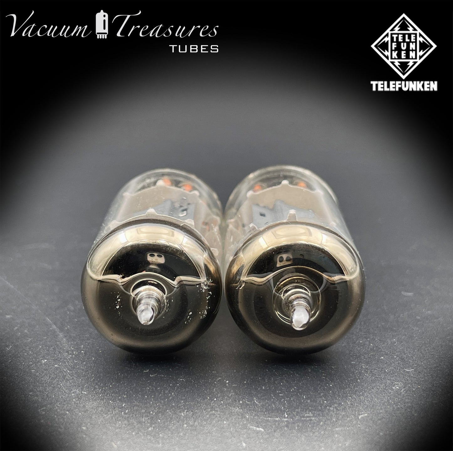 12AX7 ( ECC83 ) TELEFUNKEN Ribbed Plates Diamond <> Bottom Matched Tubes Made in Western Germany
