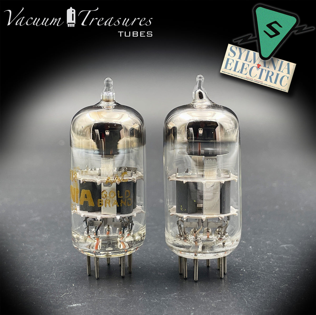 ECC88 / 6DJ8 SYLVANIA AMPLITREX Matched Pair Tubes Made in USA