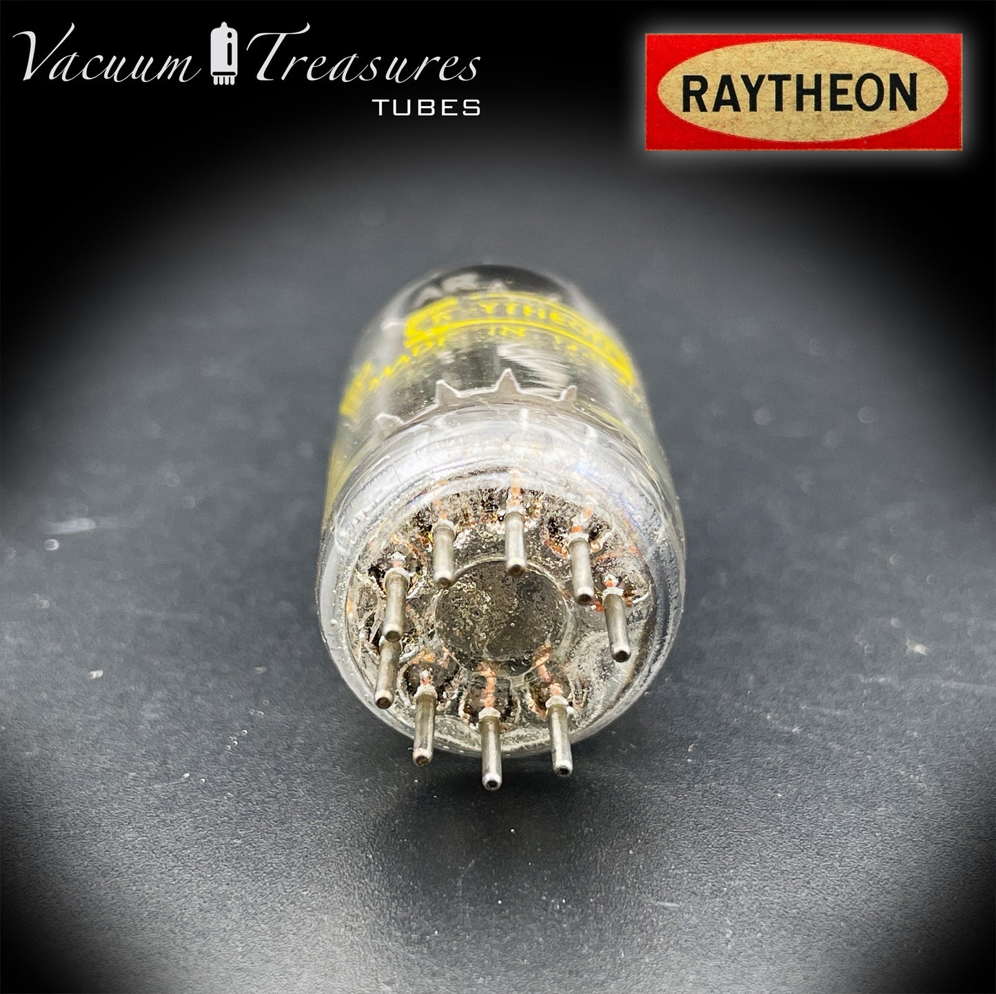 12AX7 / ECC83 NOS RAYTHEON Long Black Plates Tested Tube - Balanced - Made in USA '61