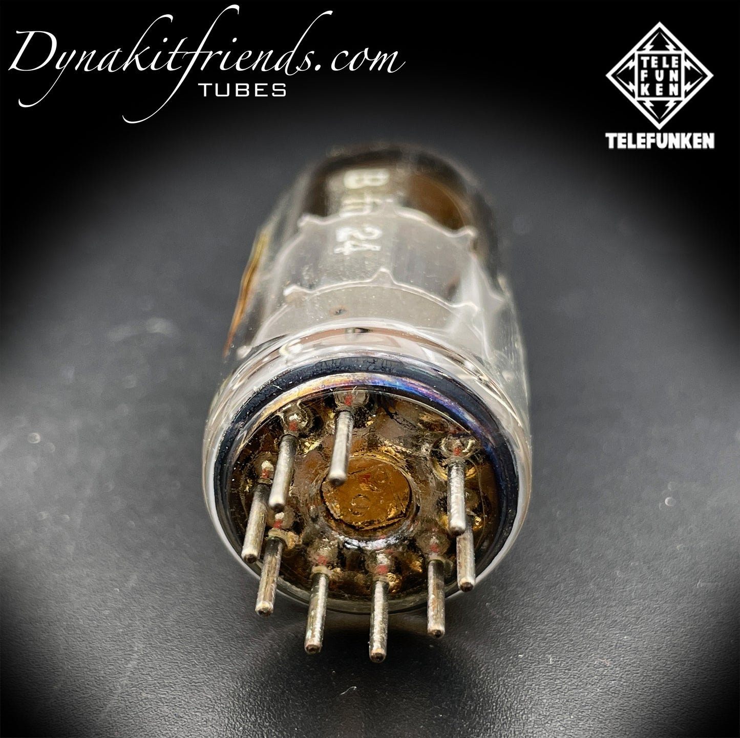 ECC81 ( 12AT7 ) TELEFUNKEN Berlin factory code B fn 24 Diamond <> Bottom Tested Tube Made In Western Germany