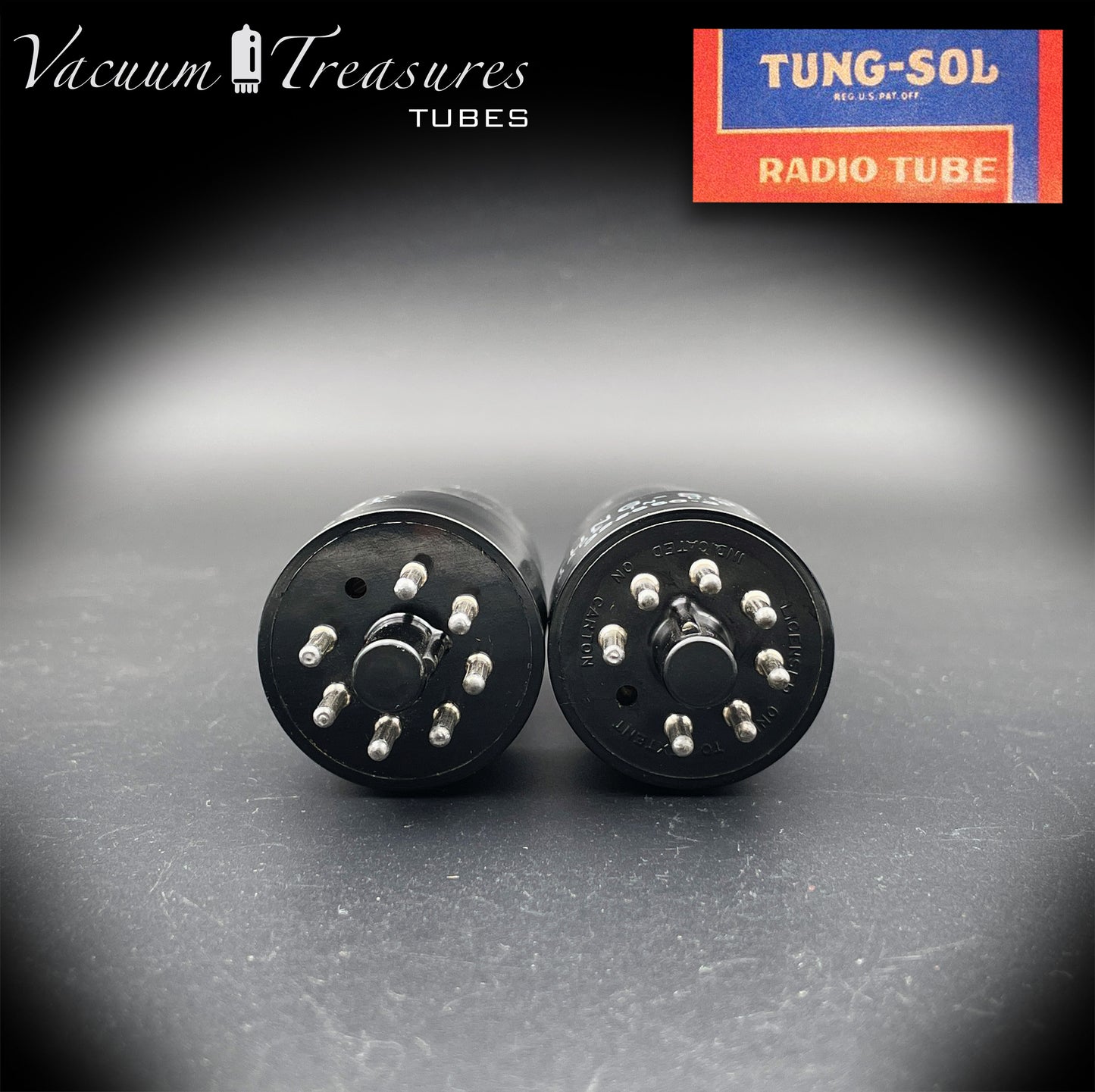 6V6GT ( VT-107A ) TUNG-SOL NOS NIB Black Glass Square Getter Matched Tubes MADE IN USA '55