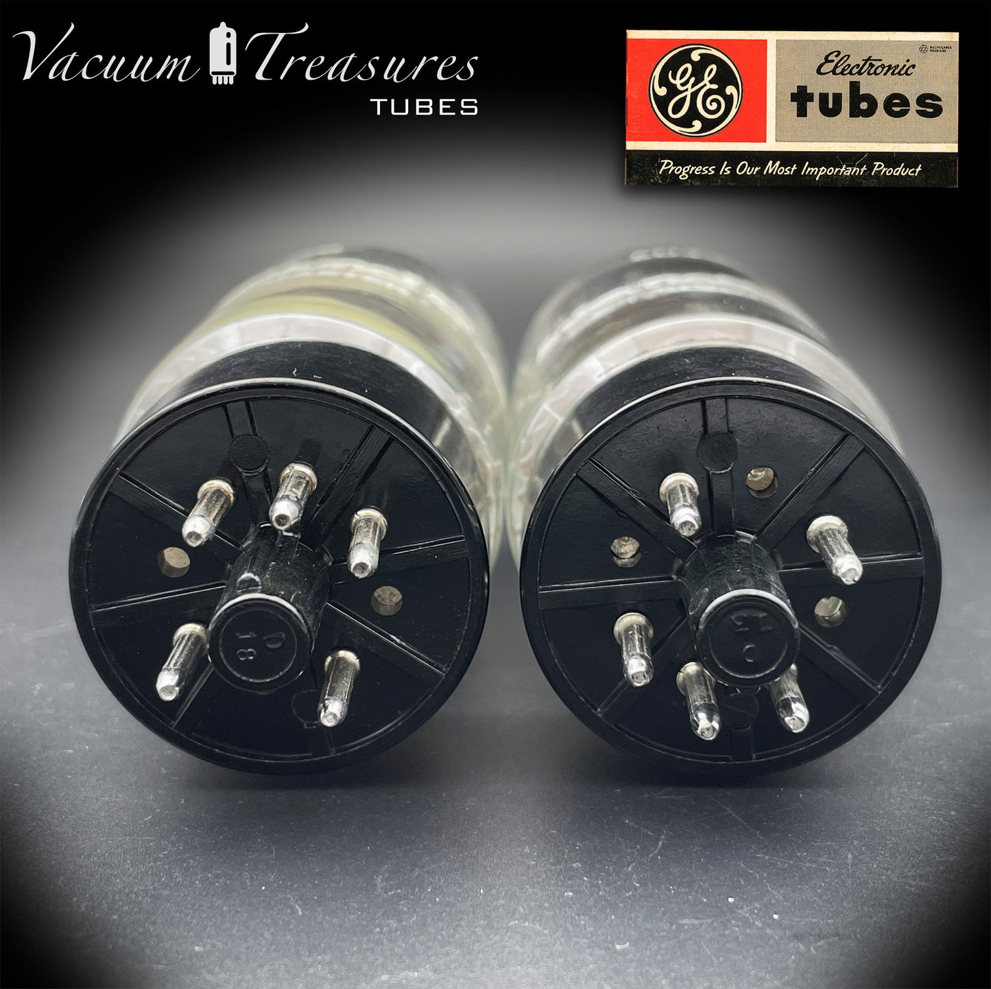 5U4 GB  5AS4A GE/International NOS NIB Gray Plates Side Square Getter Matched Pair Tubes Rectifiers Made in USA