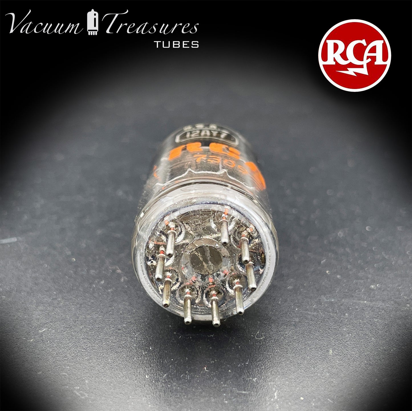 12AY7 RCA NOS Gray Plates Halo Getter AMPLITREX Tested Tube MADE IN USA