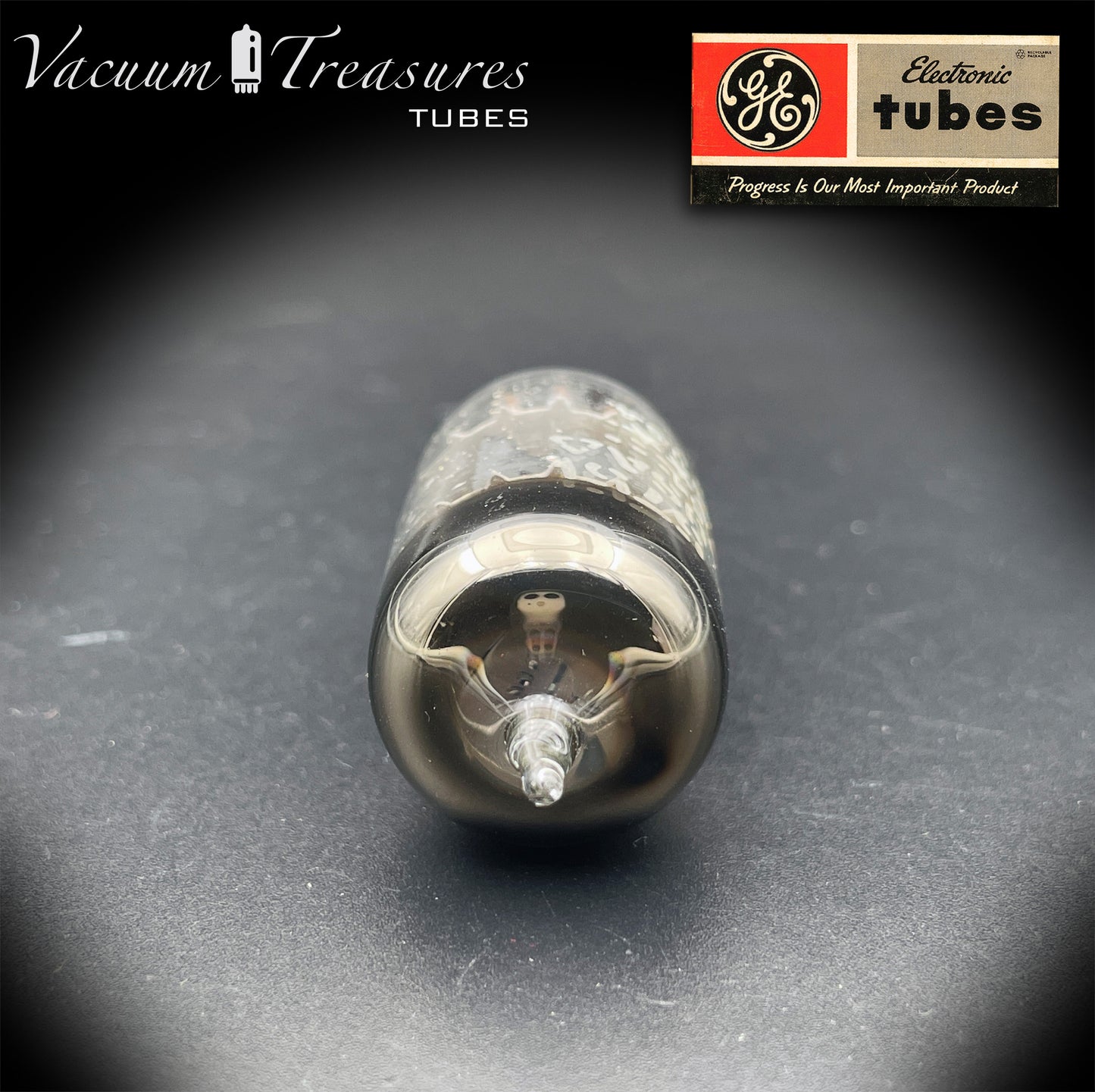 5751 GE NOS NIB Five Stars Gray Plates Halo Getter Tested Tube Made in USA '72