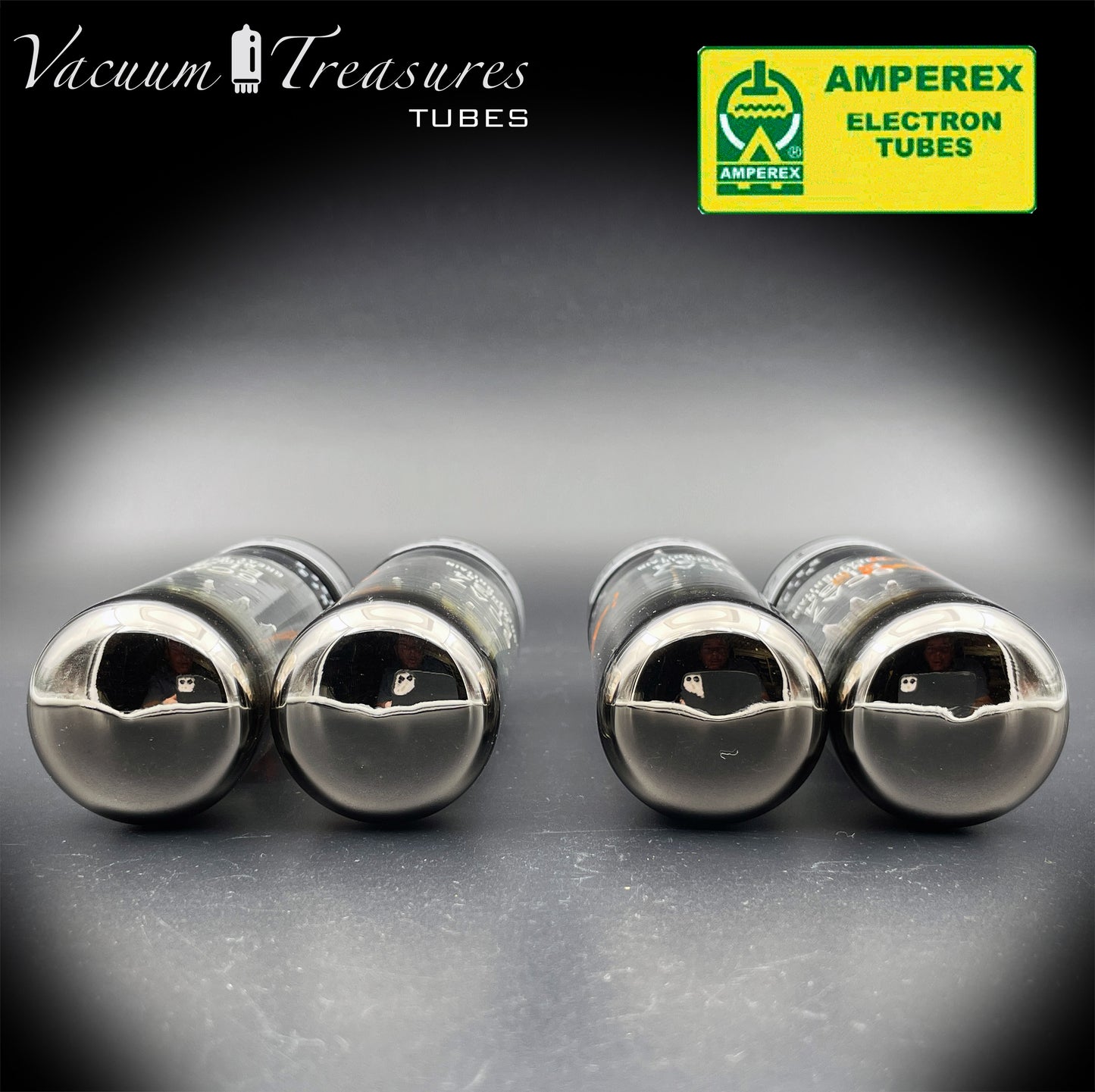 6CA7 ( EL34 ) AMPEREX NOS NIB by Mullard Xf3 Halo Getter Matched Tubes Made in GT. Britain