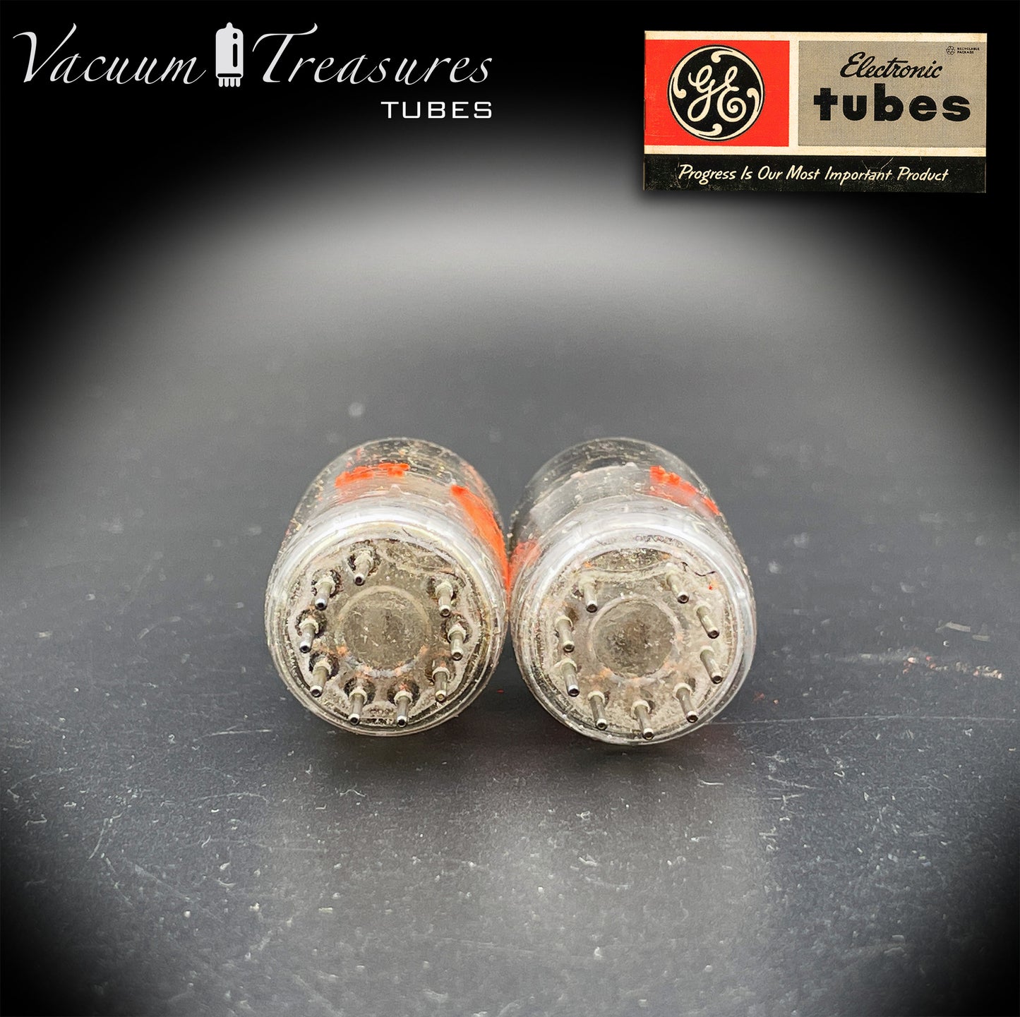 ECC88 ( 6DJ8 ) GE NOS NIB Halo Getter Matched Pair Tubes Made in USA '62