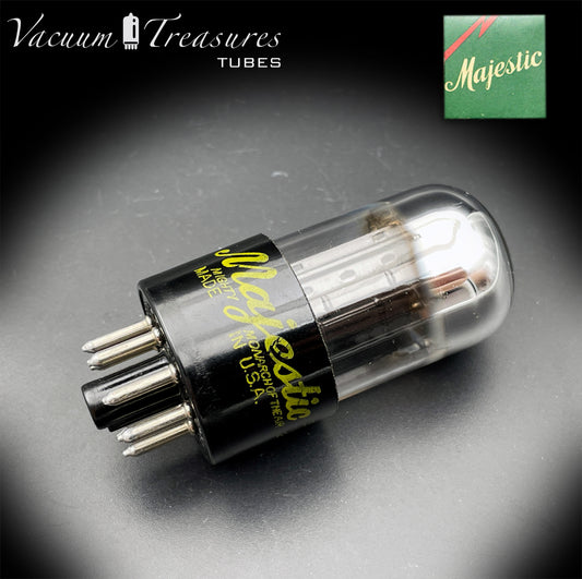 6SN7GTA NOS MAJESTIC by SYLVANIA CHROME TOP AMPLITREX Tested Tube Made in USA '50s
