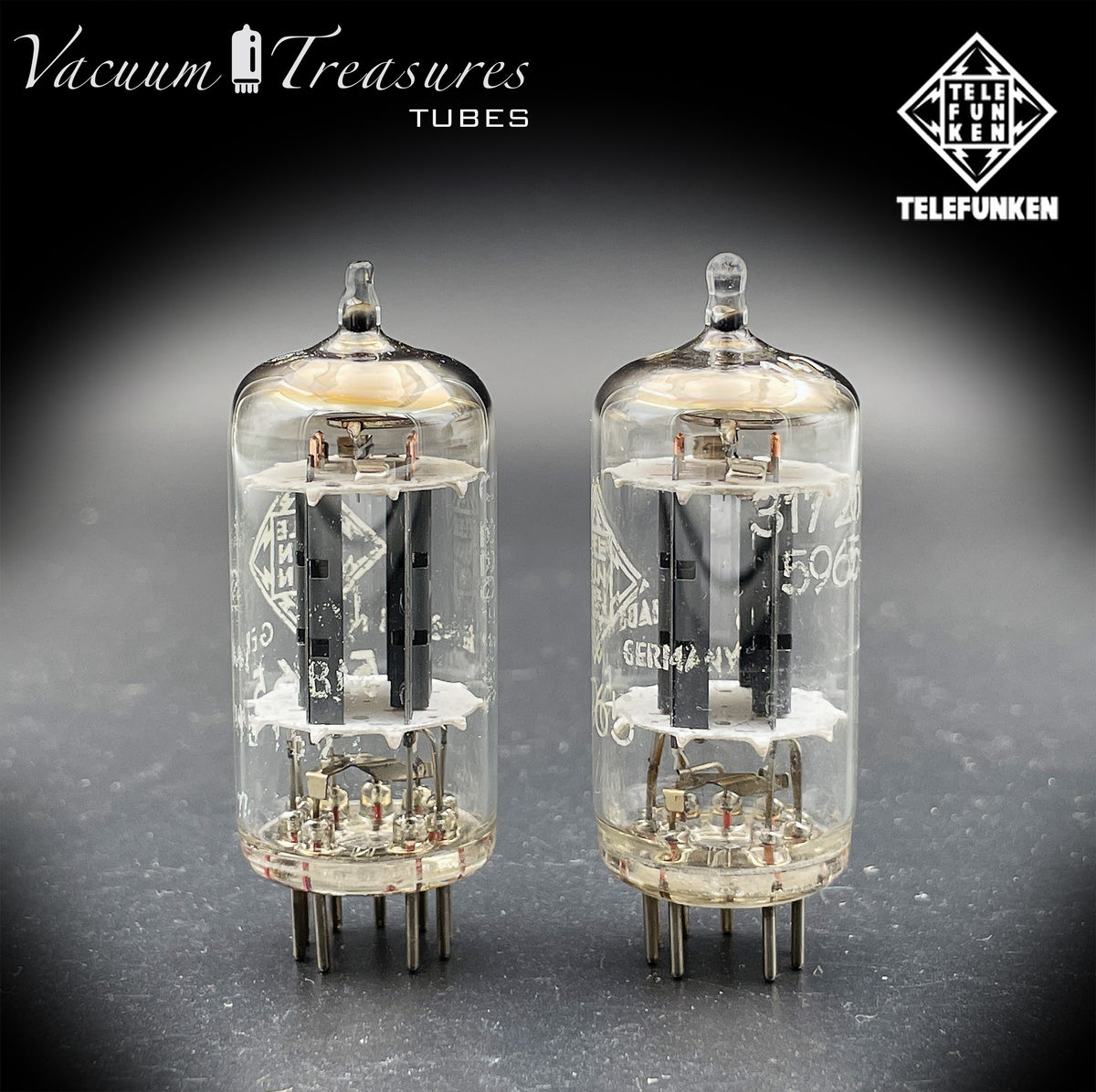 5965 / E180CC NOS TELEFUNKEN Matched Pair Diamond Bottom Made in GERMANY
