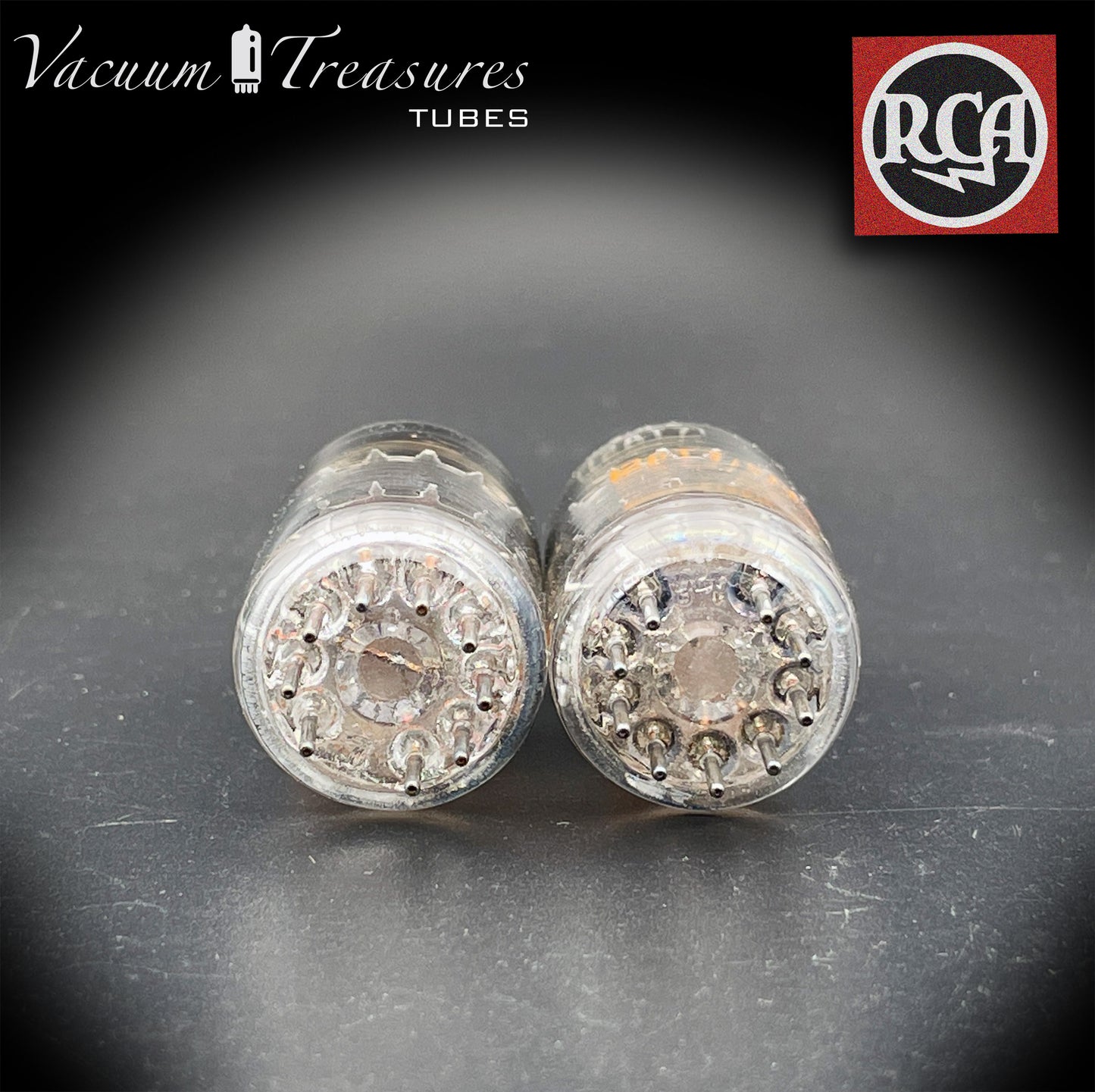 ECC81 ( 12AT7 ) RCA NOS NIB Gray Plates Halo Getter Matched Tubes MADE IN USA