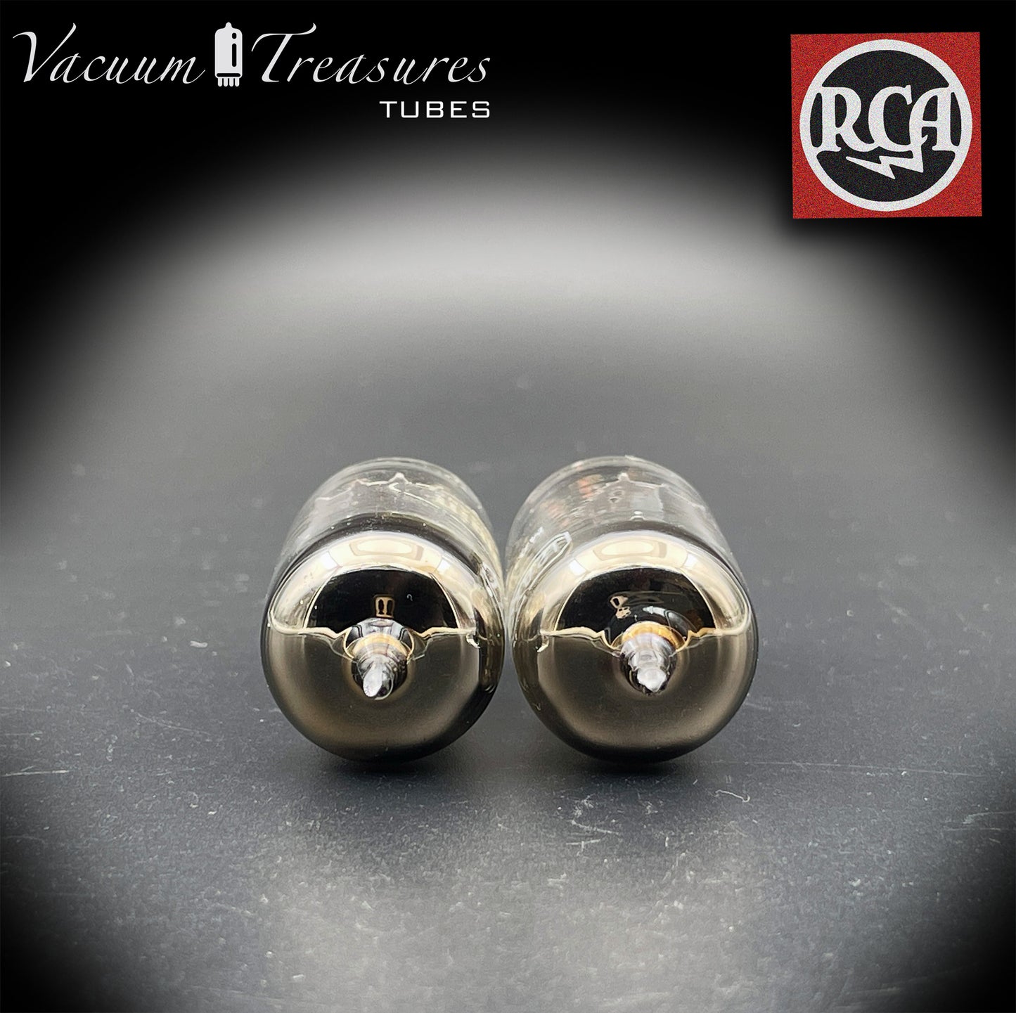 12AX7 ( ECC83 ) RCA Brand Baldwin Long Gray Plates Square Getter Matched Tubes MADE IN USA '59