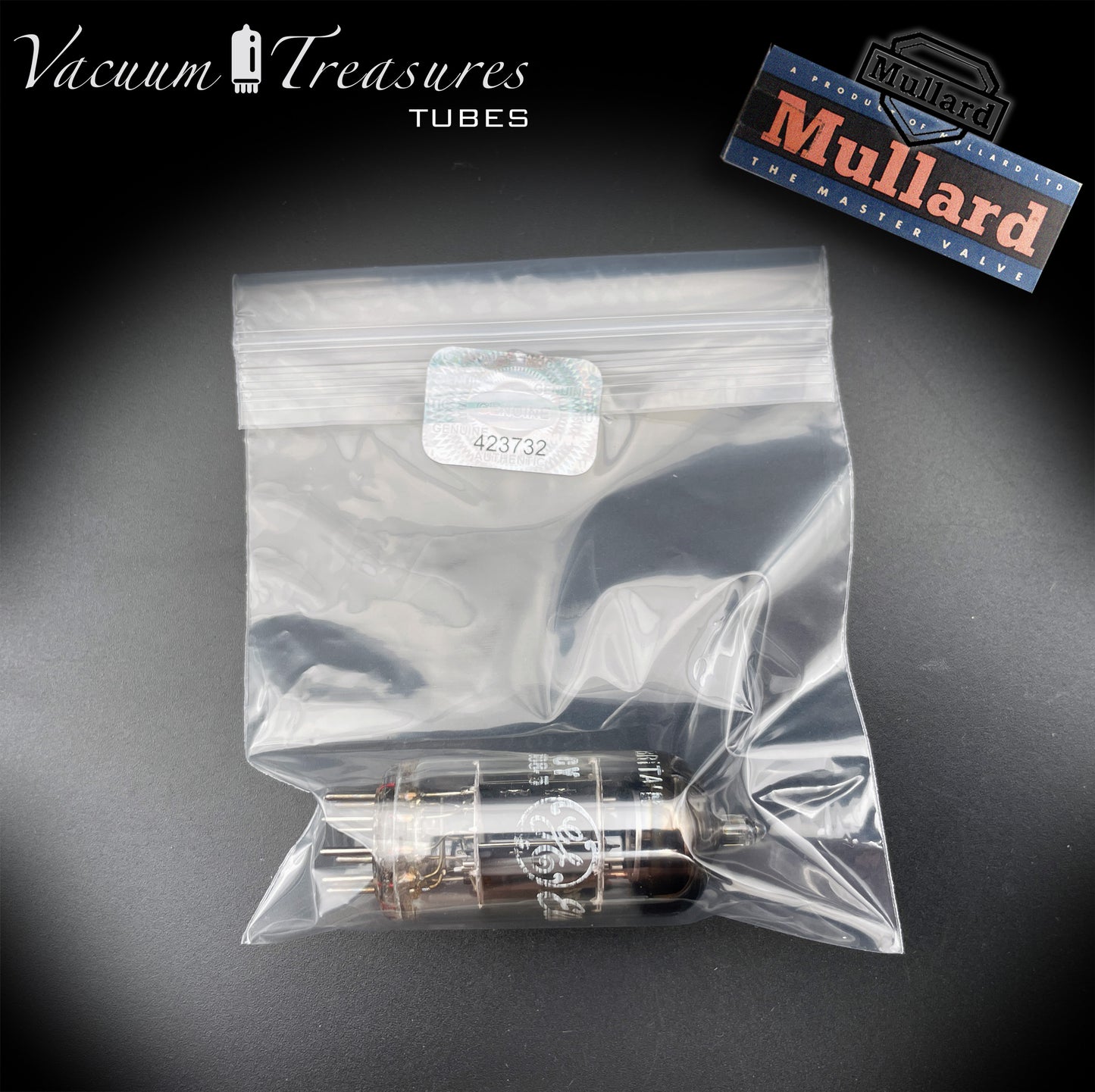 12AX7 ( ECC83 ) NOS MULLARD Blackburn for GE Short Plates Halo Getter Tested Tube MADE IN GREAT BRITAIN '66