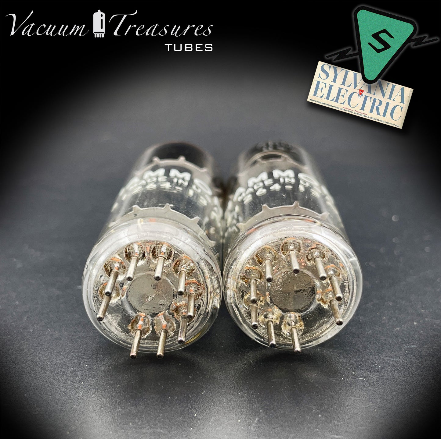 6BQ5 EL84 SYLVANIA for Hammond Matched Pair Black Plates Tubes Made in USA '64