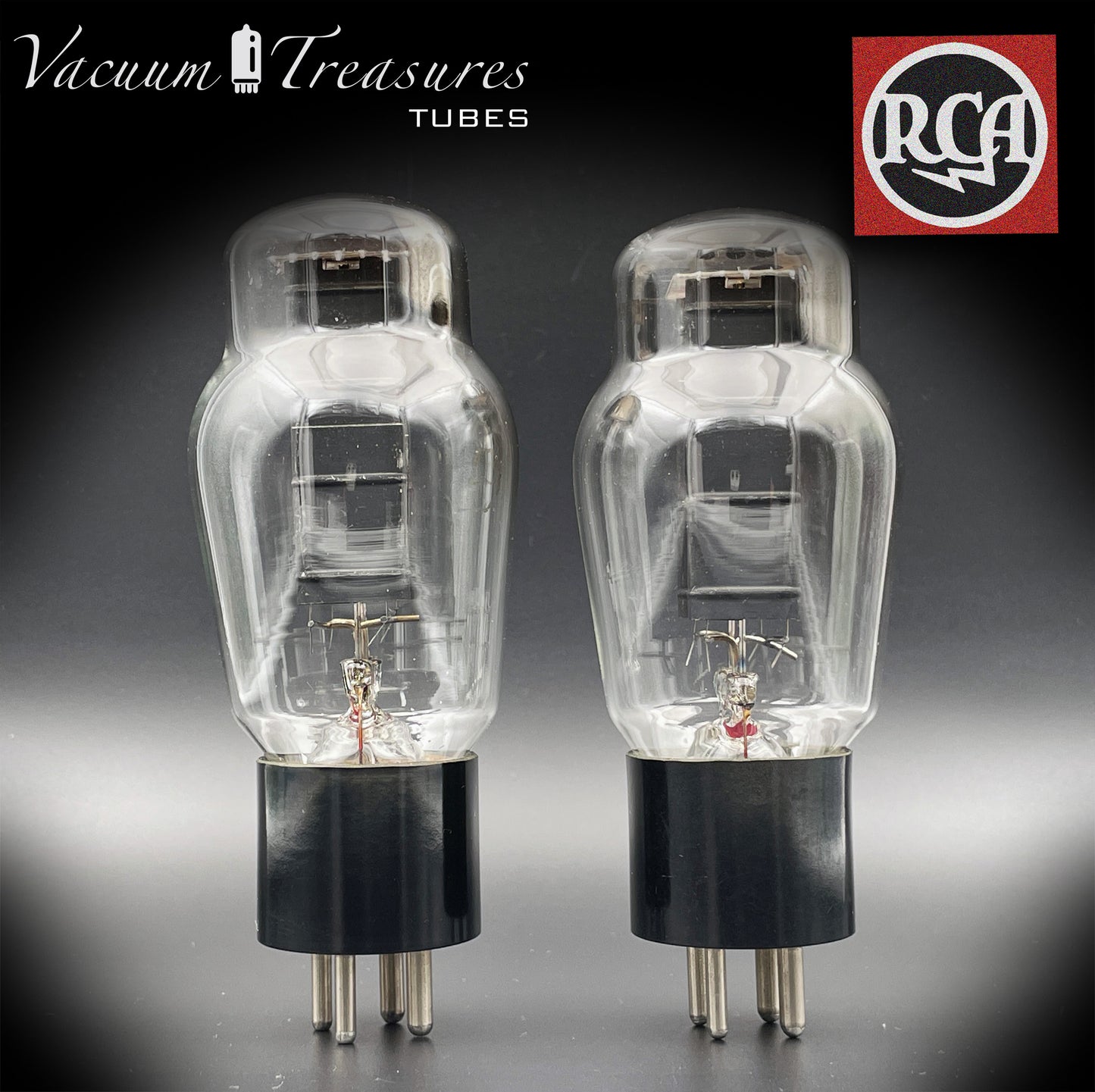 Plaques noires RCA 5Z3 (VT-145) côté supérieur [] Getter paire assortie de tubes redresseurs fabriqués aux États-Unis