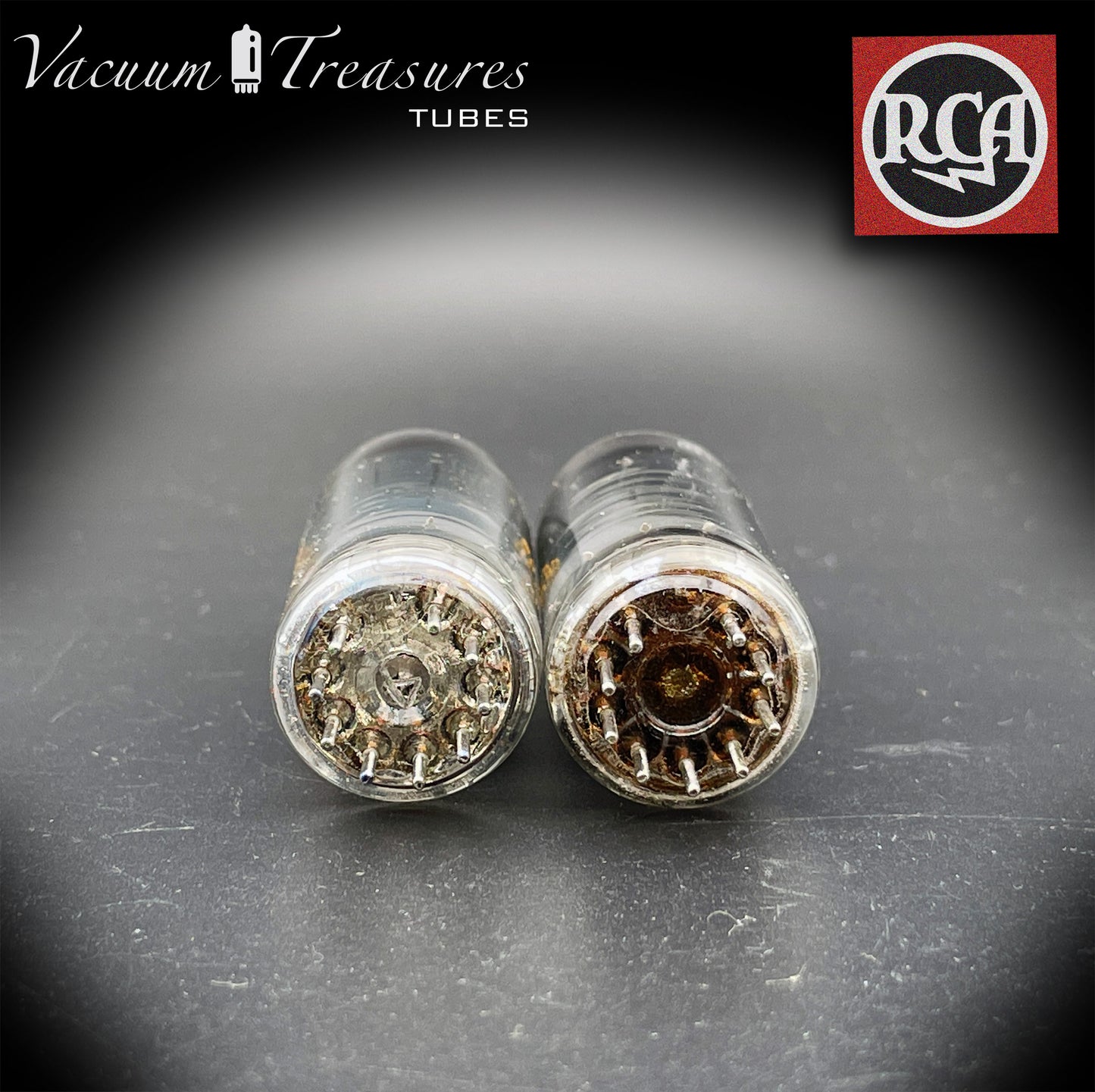 6BQ5 ( EL84 ) RCA NOS NIB Gray Plates Disc Halo Getter Matched Pair Tubes Made in USA '63