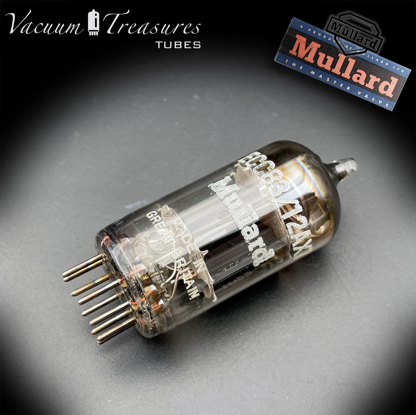 12AX7 ( ECC83 ) MULLARD NOS Blackburn Short Plates Halo Getter Tested Tube MADE IN GREAT BRITAIN '63