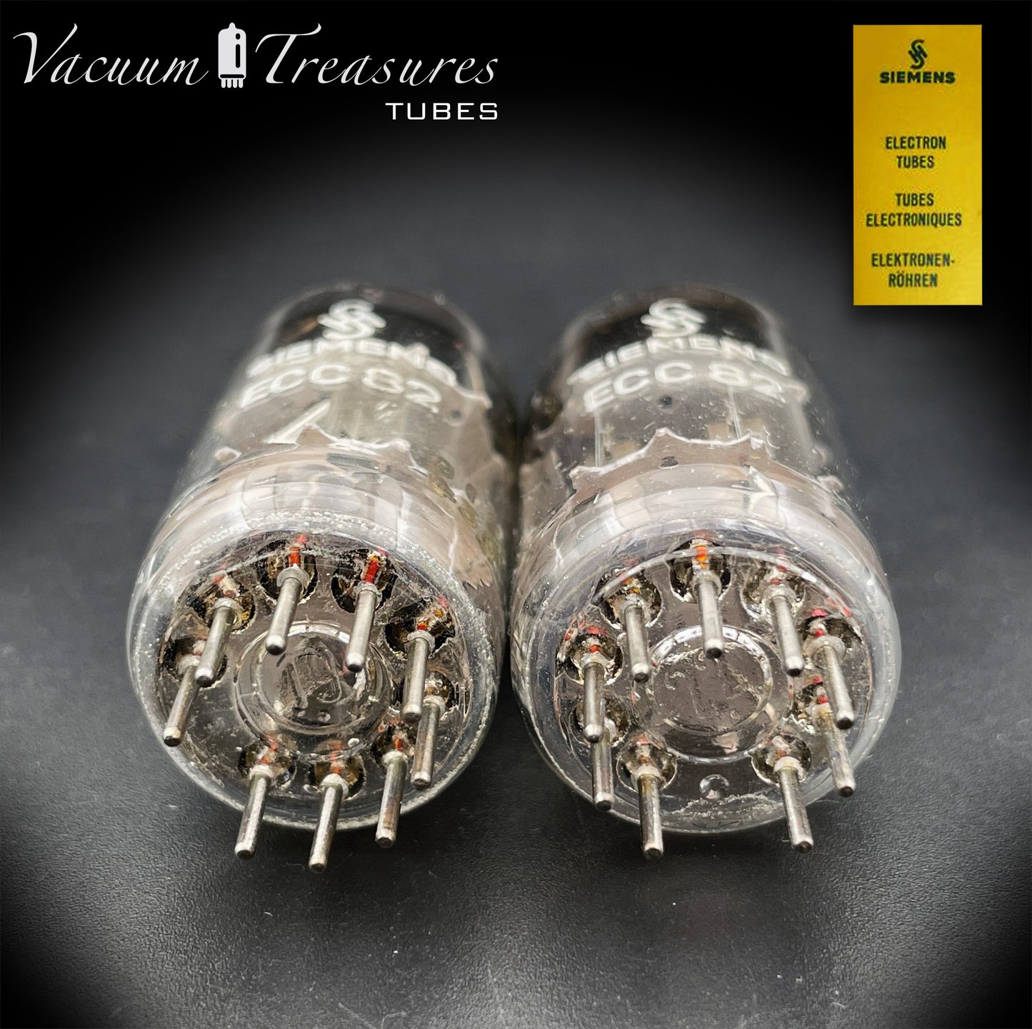 ECC82 ( 12AU7 ) CV491 NOS SIEMENS und Halske in Munchen Silver Plates Matched Valve Tubes MADE IN GERMANY '53