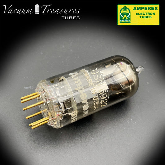 USN 6922 AMPEREX USA Gold Pin D Getter – Hicksville NY 1960 – Military Grade – Amplitrex Tested