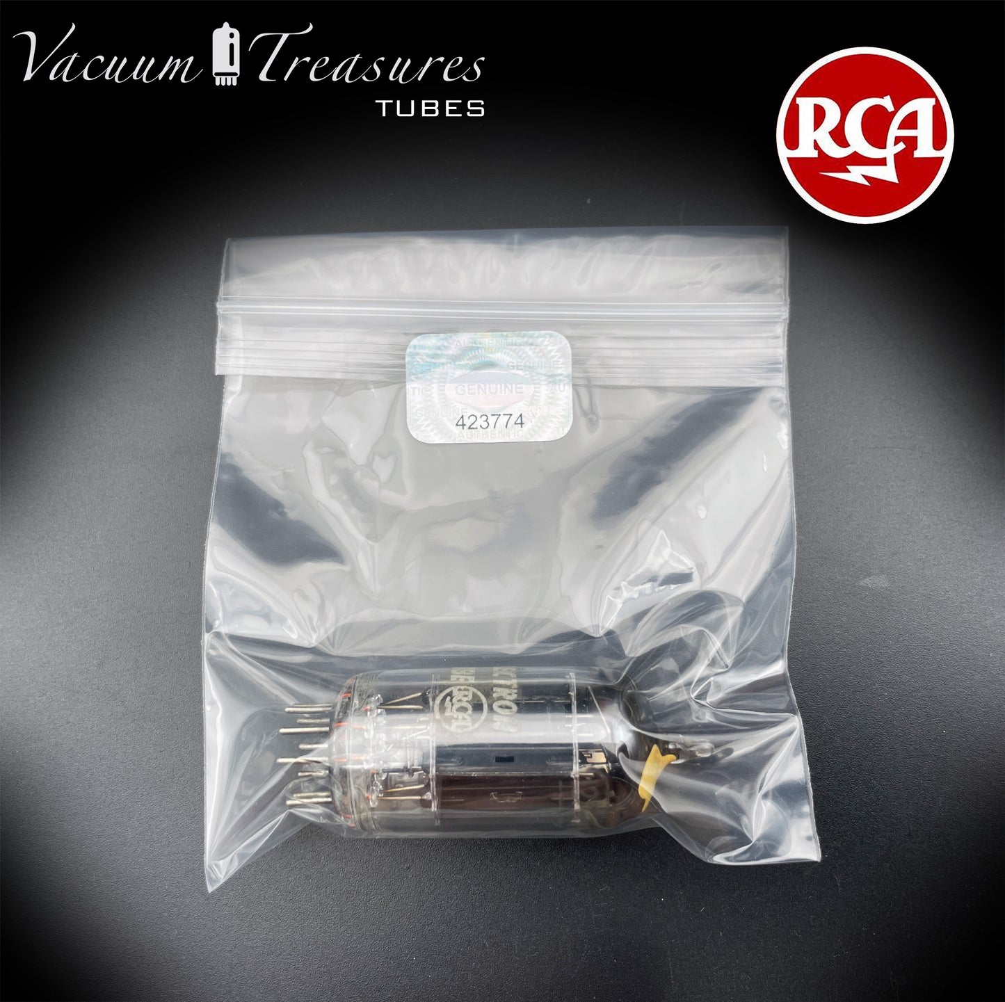 12AX7 ECC83 NOS RCA Long Black Plates Yellow Tip Square Getter Tested Tube USA 1955