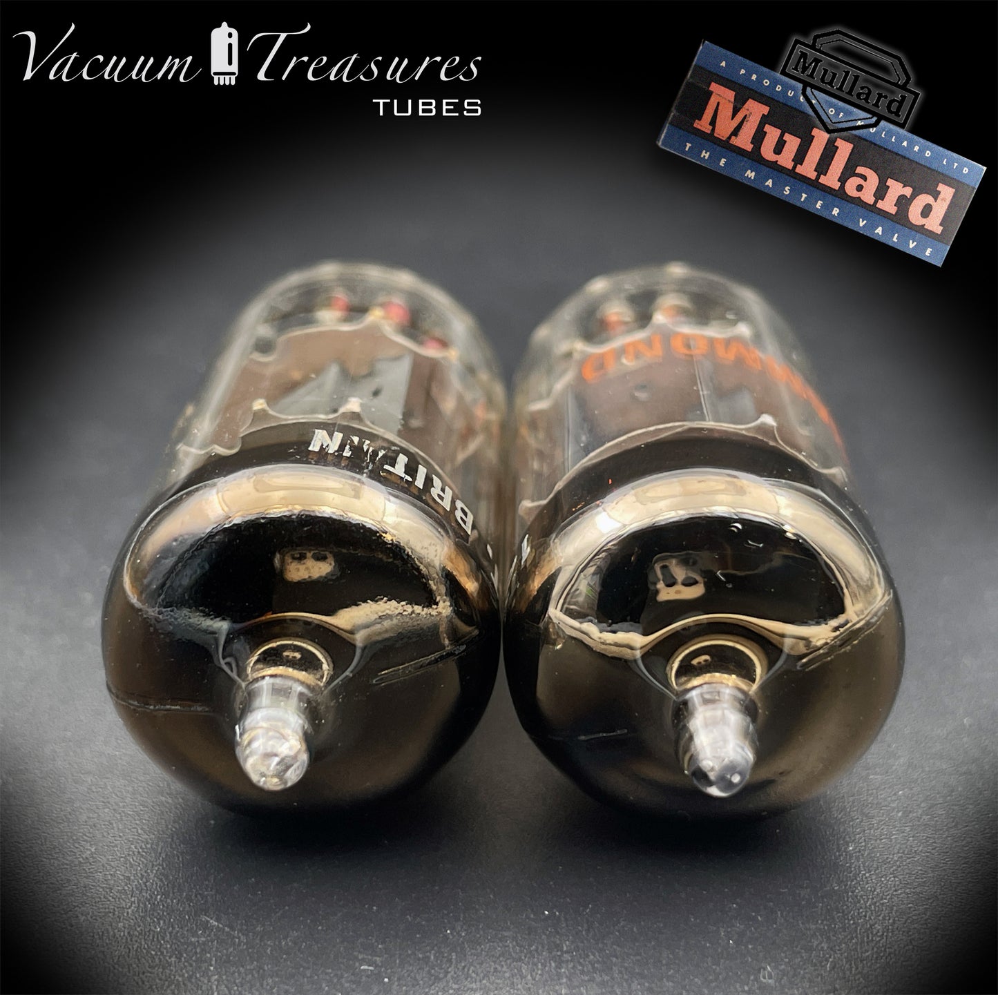 12AU7 ( ECC82 ) MULLARD Blackburn Short Plates Matched Pair Tubes Made in GT. BRITAIN