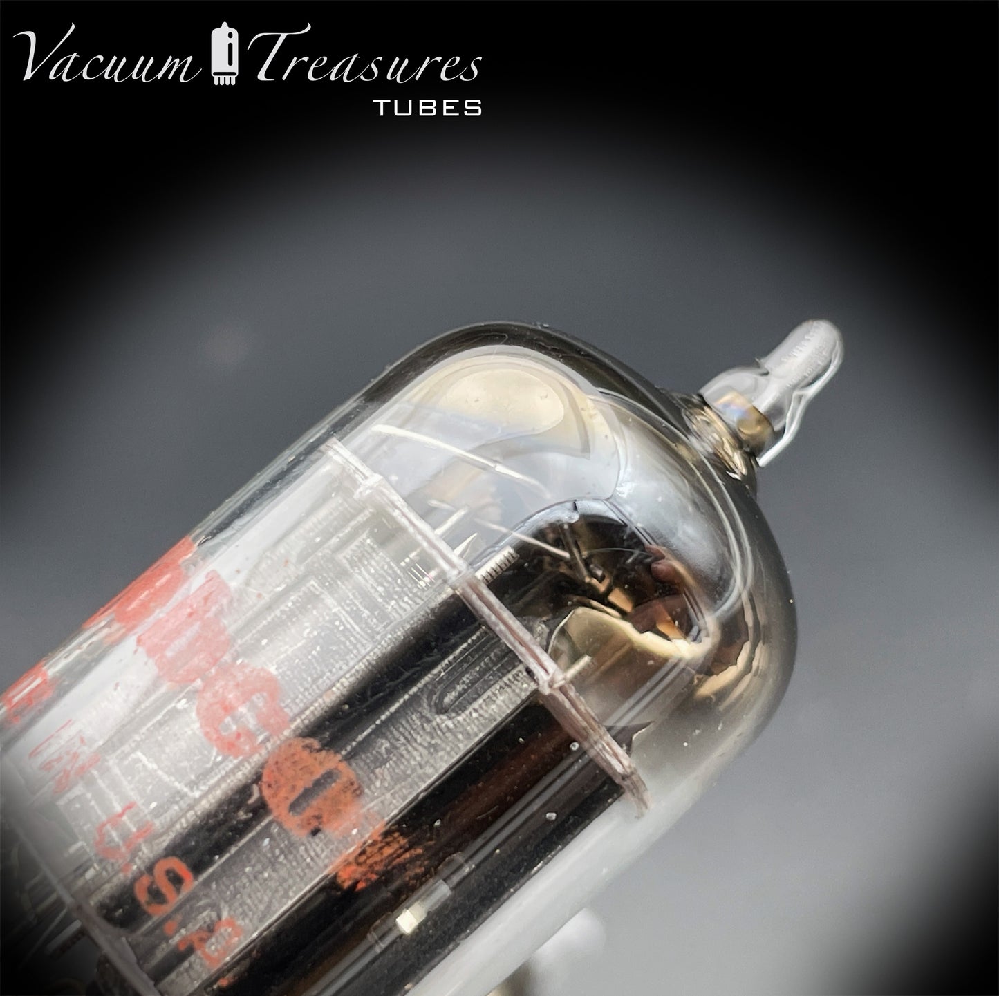 12AX7 / ECC83 Webcor by RCA Matched Pair Long Black Plates Square Tilt getter Made in USA '55