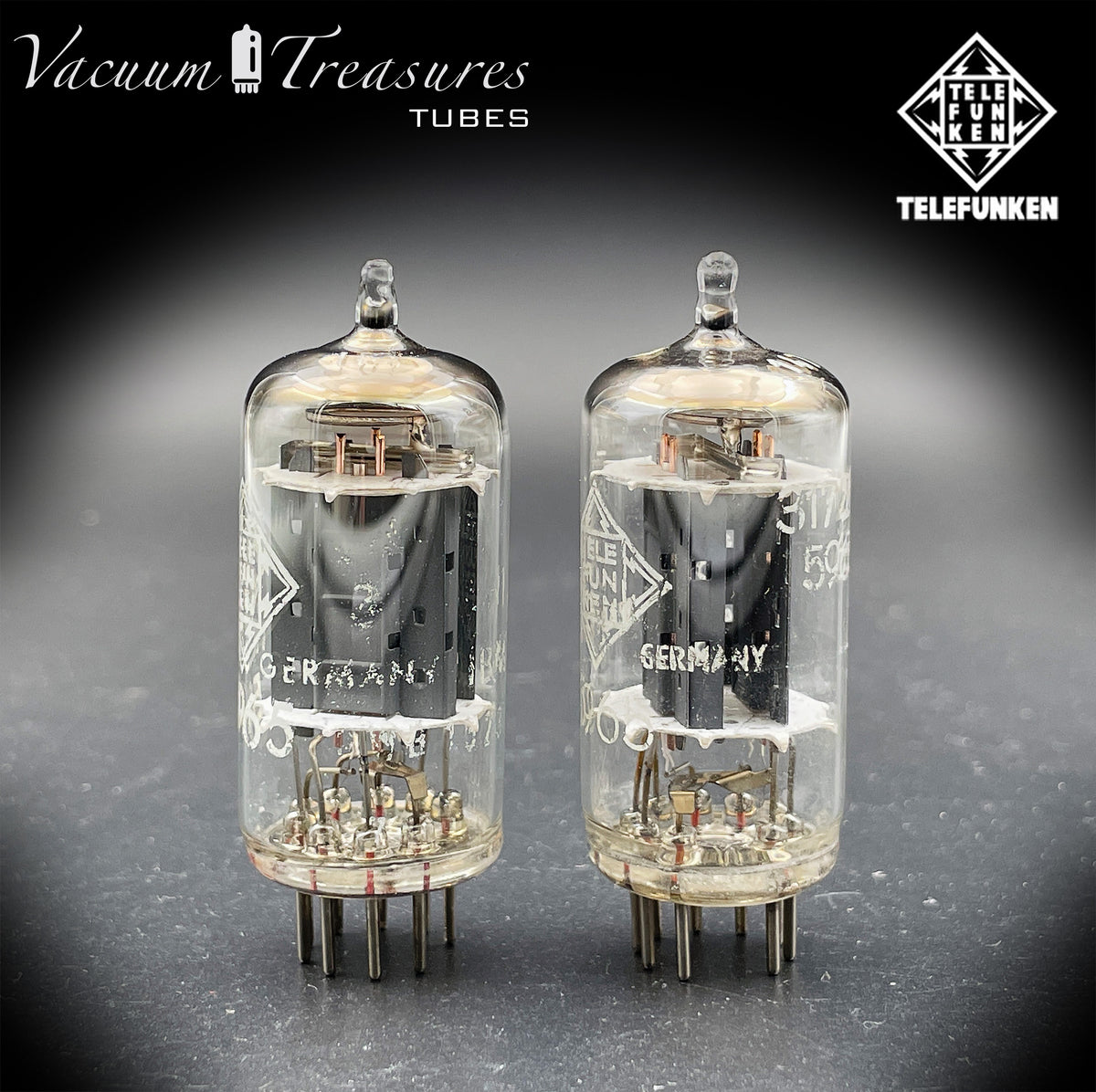 5965 / E180CC NOS TELEFUNKEN Matched Pair Diamond Bottom Made in GERMANY