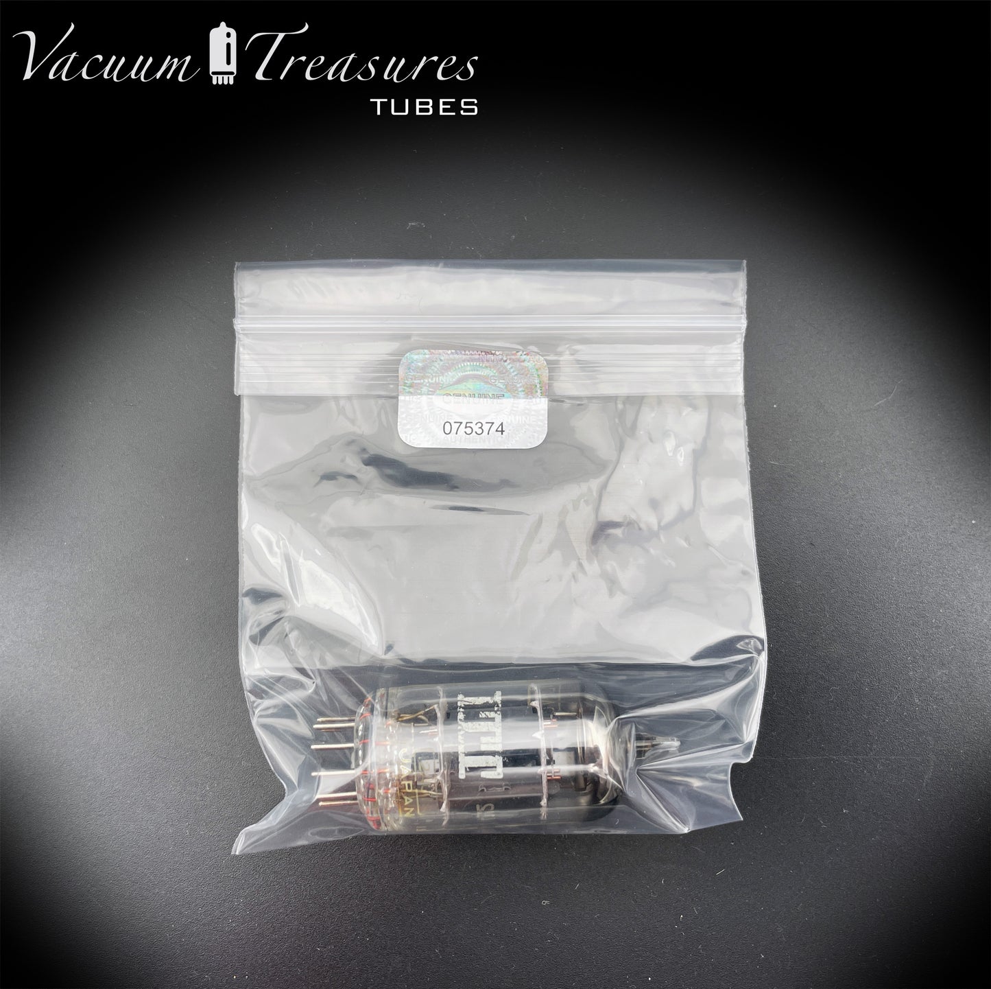 12AU7 / ECC82 NOS ITT Short Gray Plates Halo Getter AMPLITREX Tested – Low Noise & Microphonics Tube