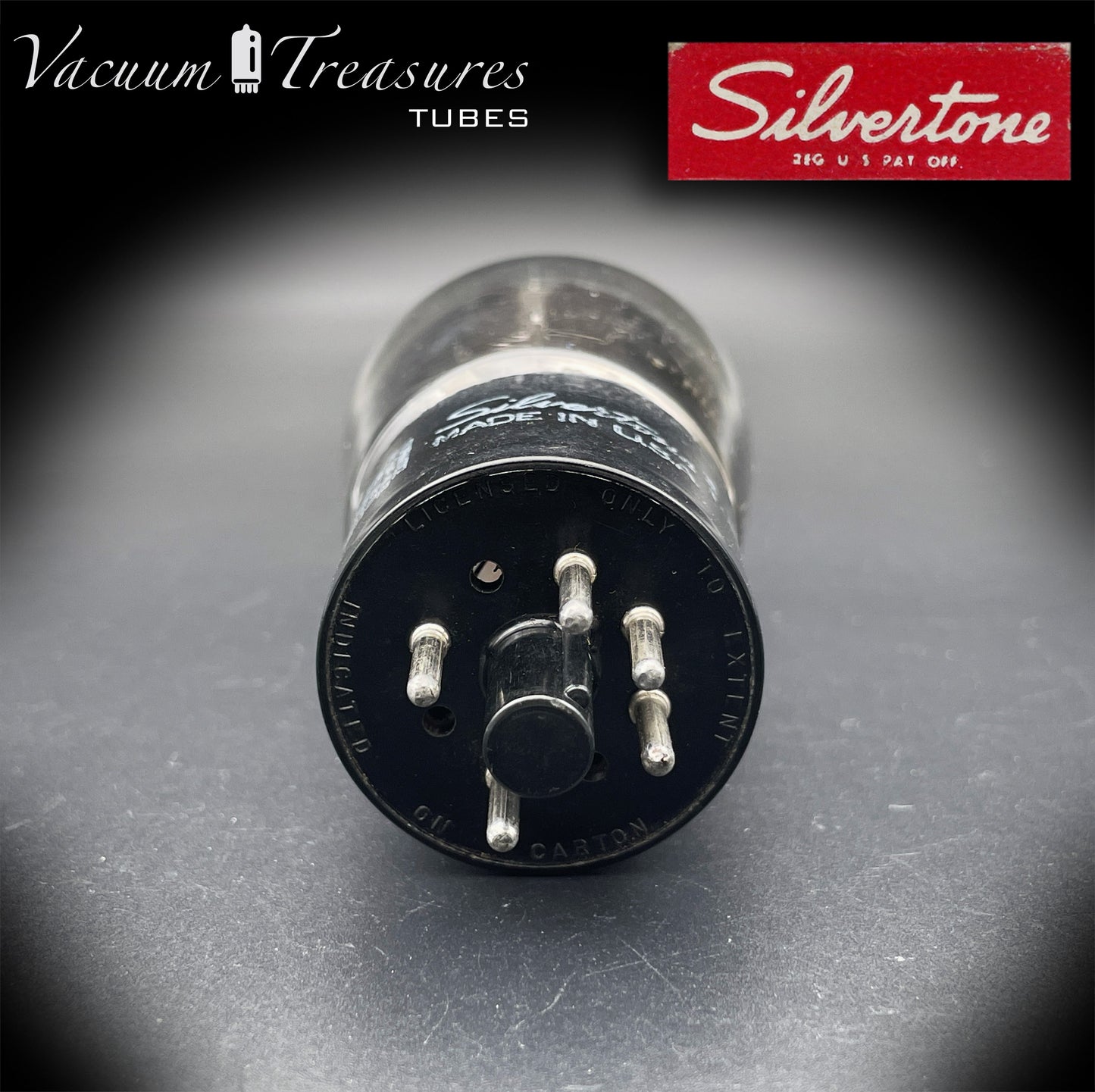 5V4G GZ32 SILVERTONE ST Shape Black Plates Bottom Square Getter Tested Tube Made in USA '51